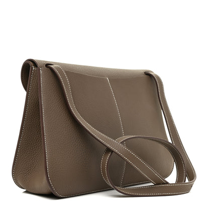 Hermes Taurillon Clemence Halzan 31 GM Etoupe 3 of 9