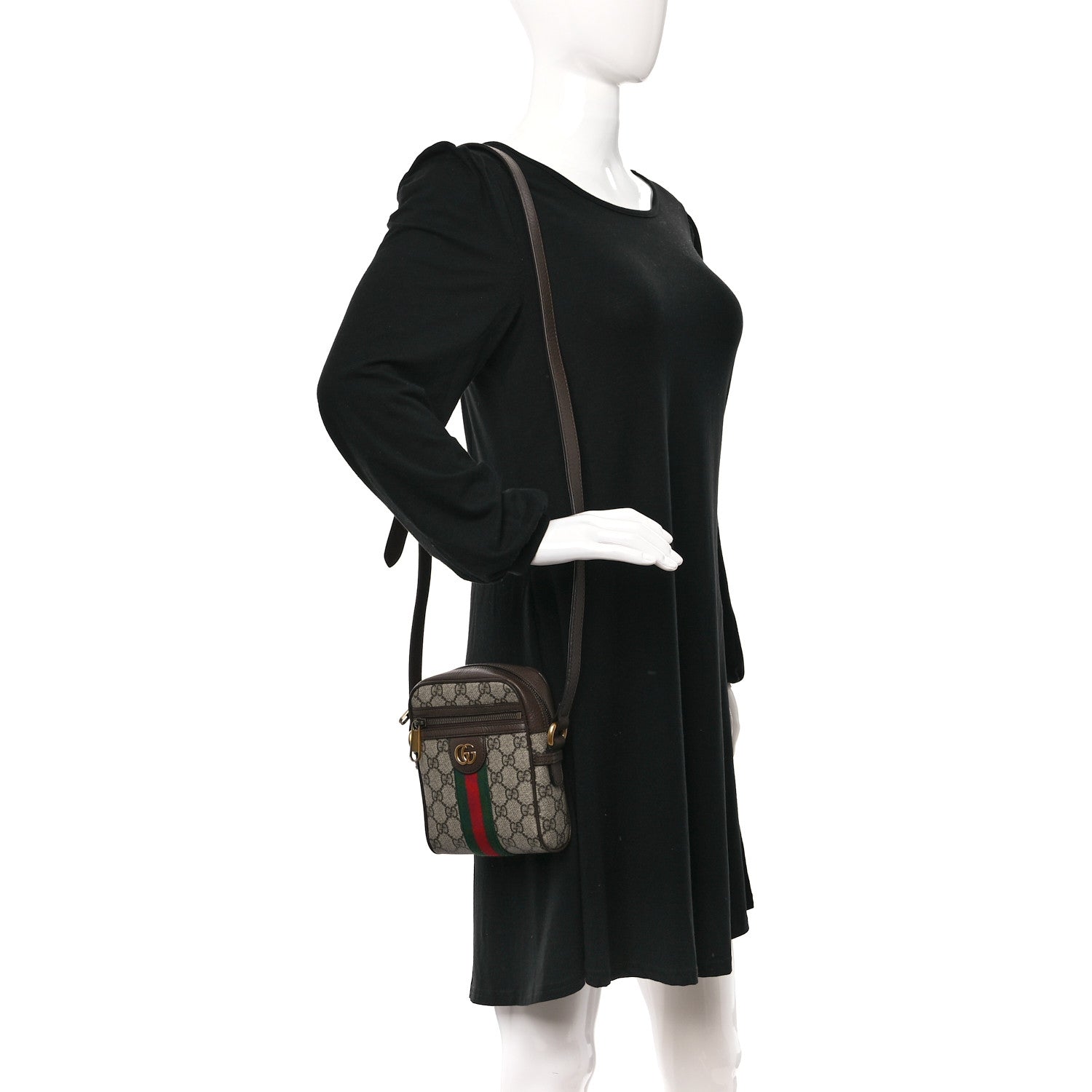 Gucci GG Supreme Monogram Web Mini Ophidia Messenger Brown 2 of 8