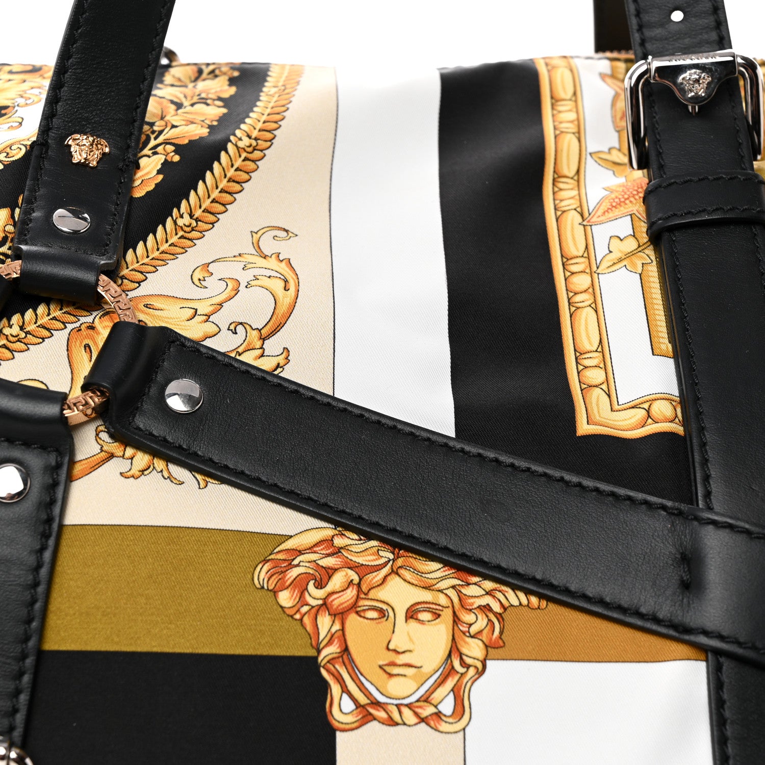 Versace Nylon Baroque Print Duffle Bag Multicolor 6 of 13