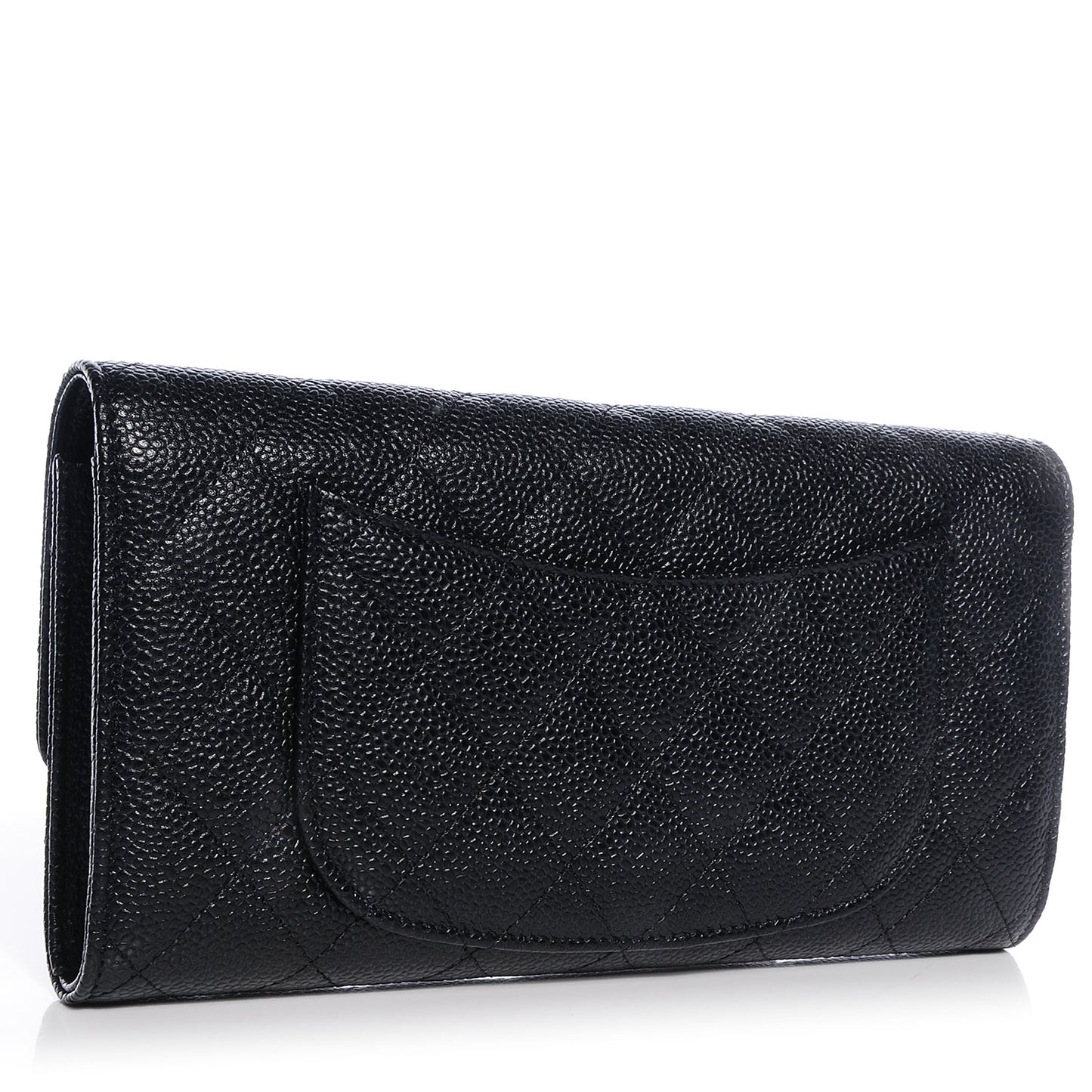 Caviar Quilted Travel Wallet Black