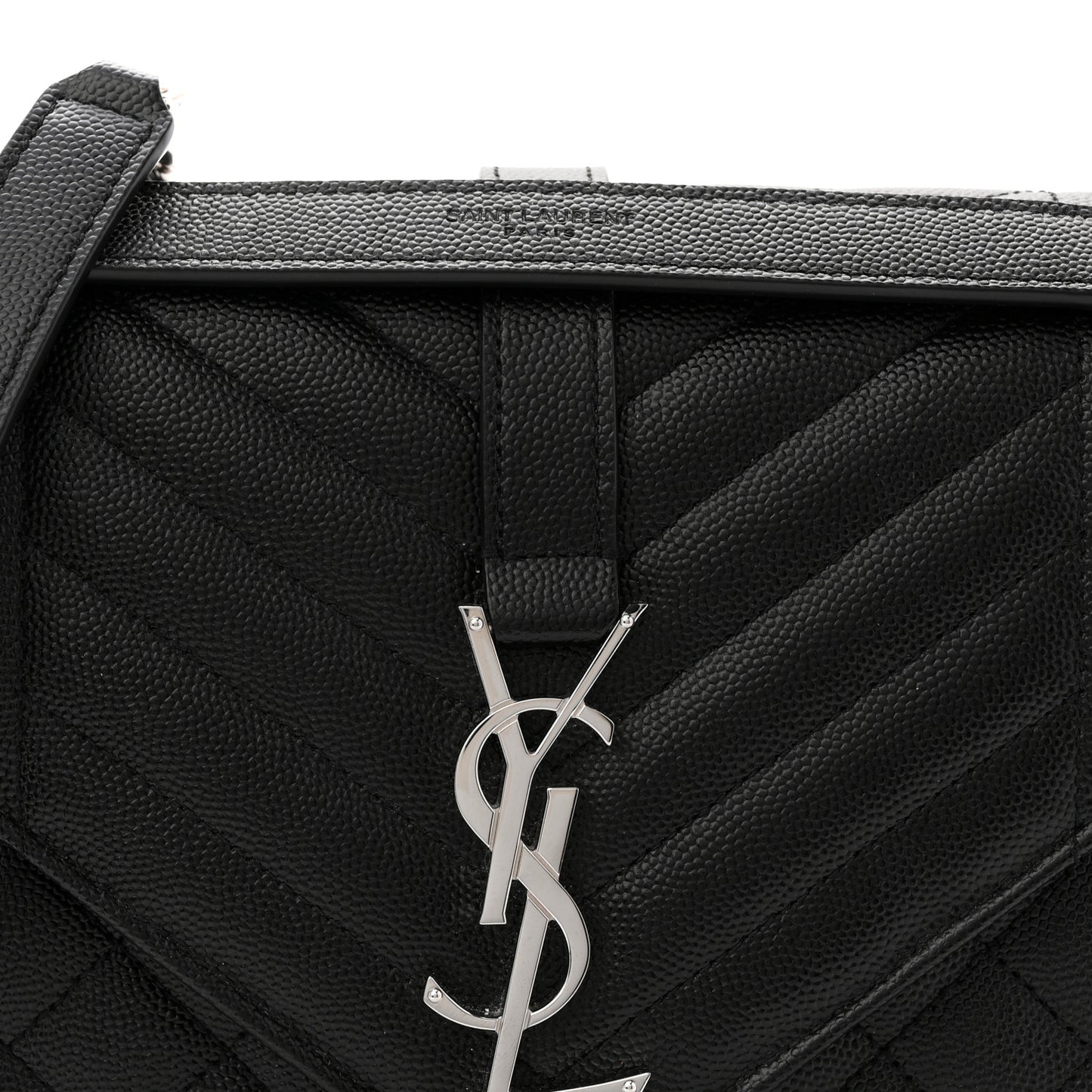 Grain De Poudre Textured Mixed Matelasse Triquilt Medium Monogram Satchel Black