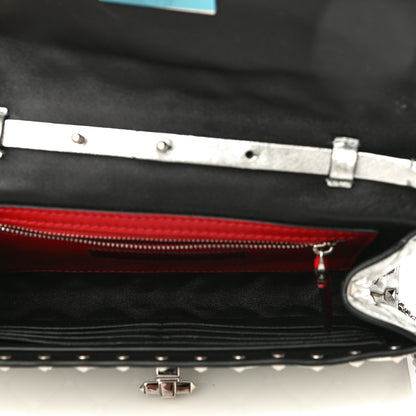 Valentino Garavani Metallic Nappa Rockstud Spike Wallet on Chain Silver 5 of 16
