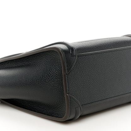 Celine Drummed Calfskin Nano Luggage Black 9 of 10