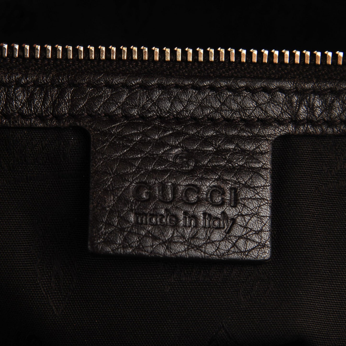 Pebbled Calfskin Medium Heritage Shoulder Bag Dark Brown