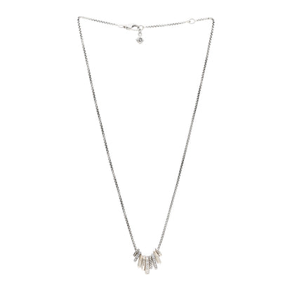David Yurman Sterling Silver Diamond Stax Rondelle Pendant Necklace 3 of 5