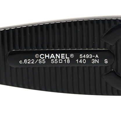 Chanel Acetate Rectangle Sunglasses 5493-A Black Brown 5 of 6