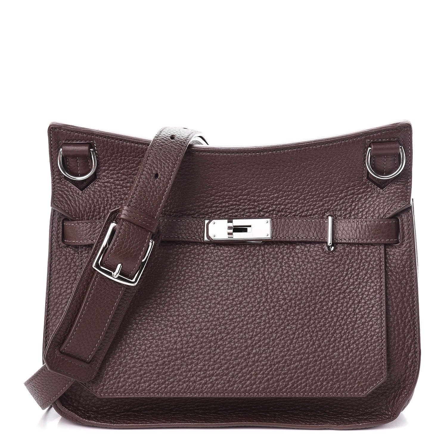 Hermes Taurillon Clemence Jypsiere 28 Chocolate 1 of 11