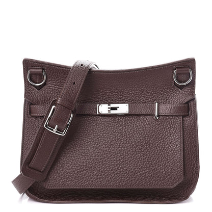 Hermes Taurillon Clemence Jypsiere 28 Chocolate 1 of 11