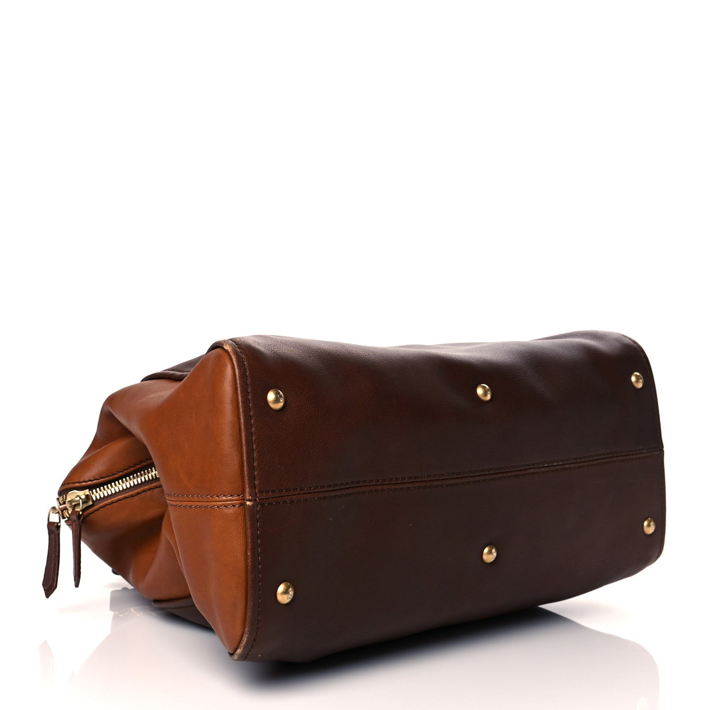 Capra Vitello Saddle Colorblock Large Chameleon Tote Moro Biscotto