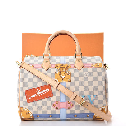 Louis Vuitton Damier Azur Summer Trunks Speedy Bandouliere 30 8 of 8