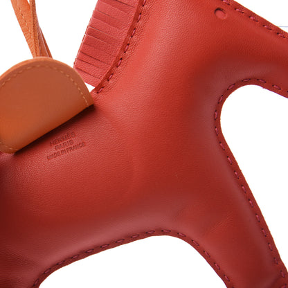 Hermes Milo Lambskin Grigri Rodeo Horse Bag Charm PM Rouge Rose Indien Jaipur Feu 3 of 4