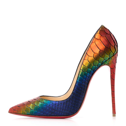 Christian Louboutin Metallic Snakekin So Kate 120 Pumps 38 Capucine 1 of 8