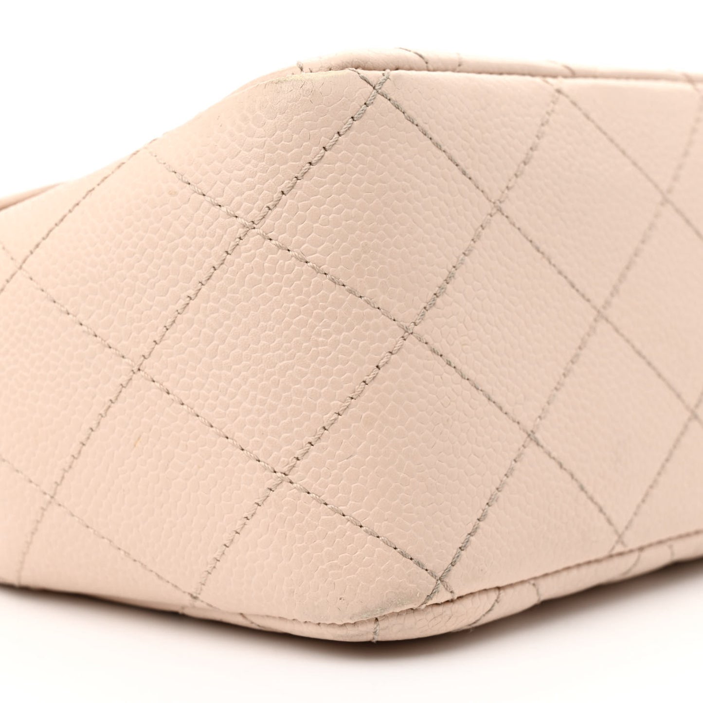 Caviar Quilted Jumbo Single Flap Beige Clair