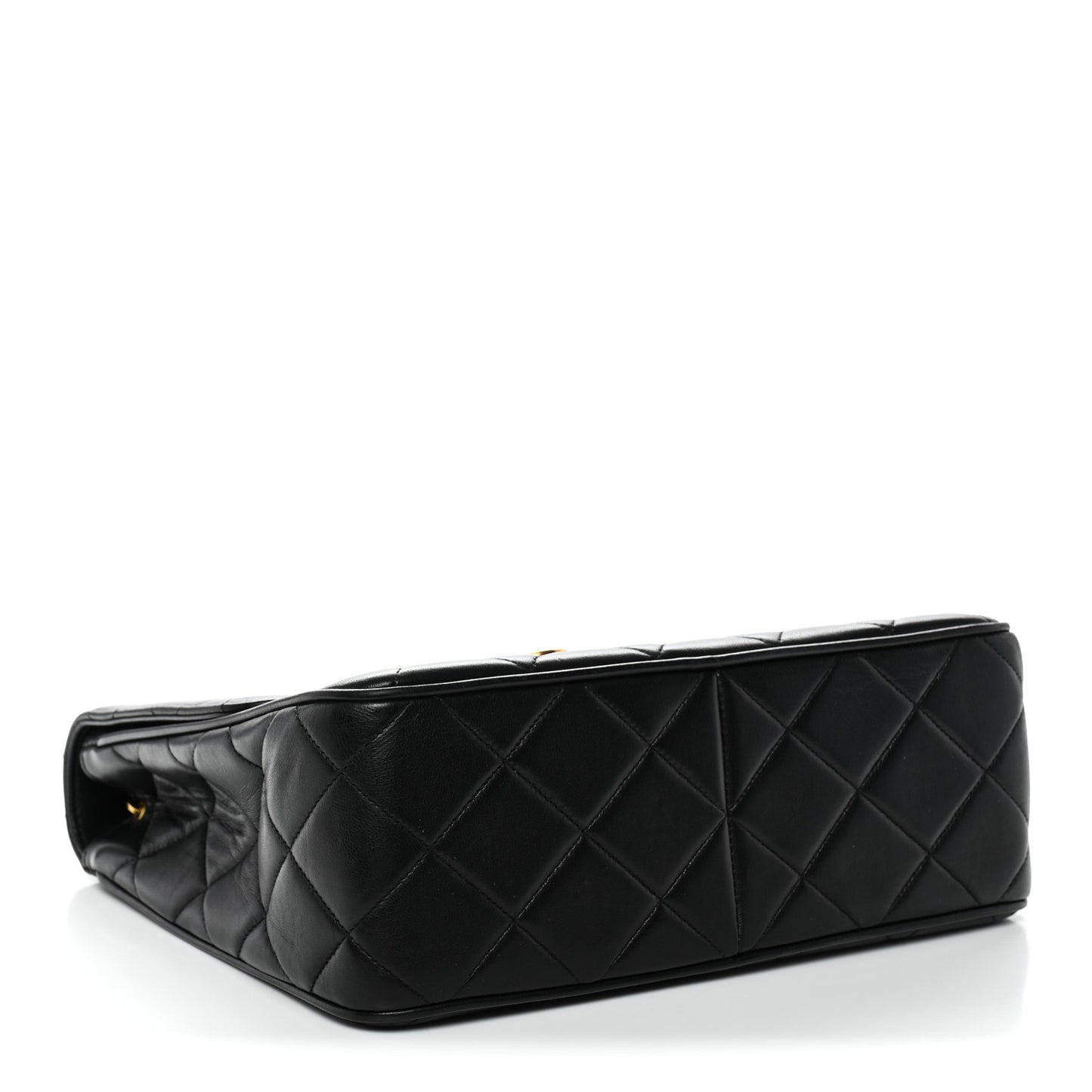 Lambskin Quilted Medium Single Flap Black