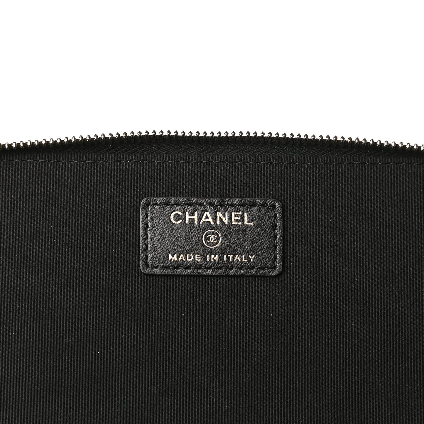 Lambskin Quilted Small Top Handle Vanity Case With Chain Black
