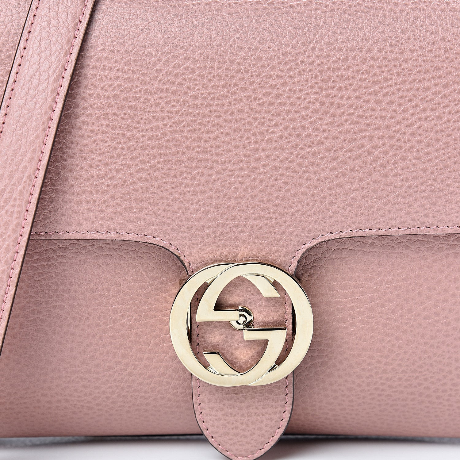 Gucci Dollar Calfskin Interlocking G Top Handle Shoulder Bag Soft Pink 7 of 9