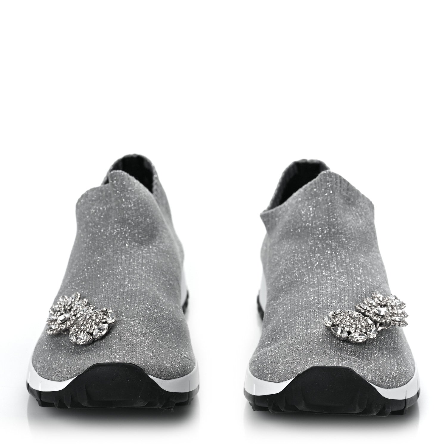 Jimmy Choo Knit Crystal Sneaker 37 Grey 2 of 9