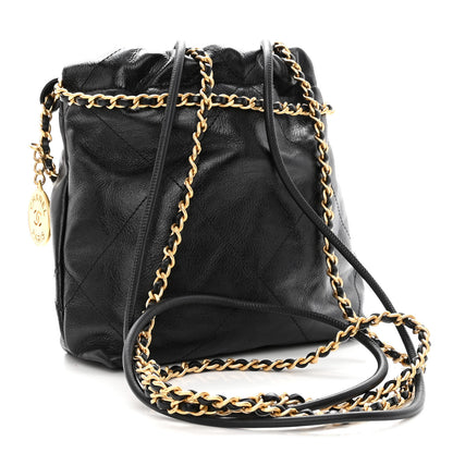 Chanel Shiny Crumpled Calfskin Quilted Pearl Mini Chanel 22 Black 3 of 10