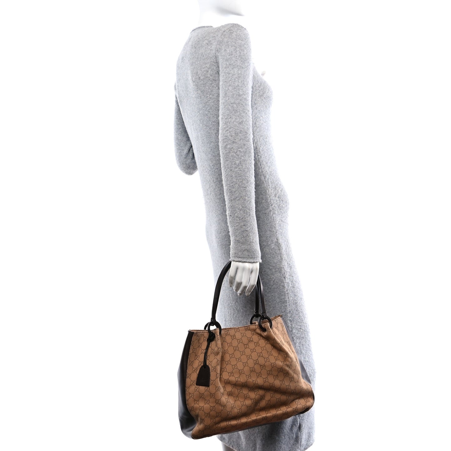Denim Monogram Calfskin Tote Dark Brown