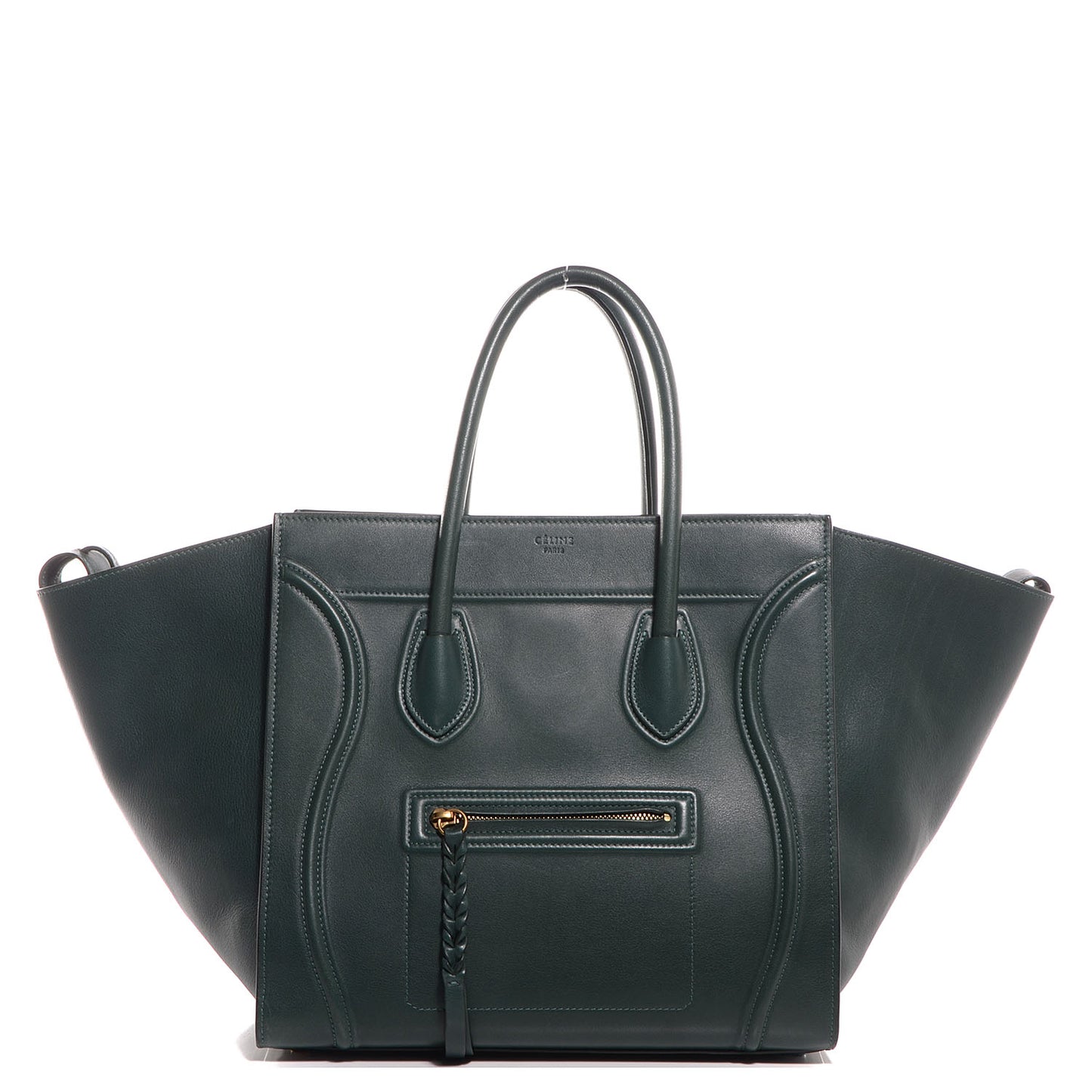 Smooth Calfskin Medium Phantom Luggage Bottle Green
