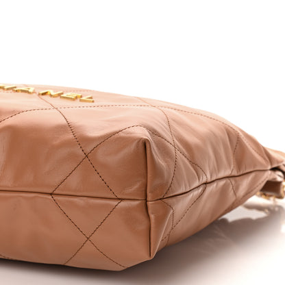 Chanel Shiny Calfskin Quilted Small Chanel 22 Camel 11 of 11