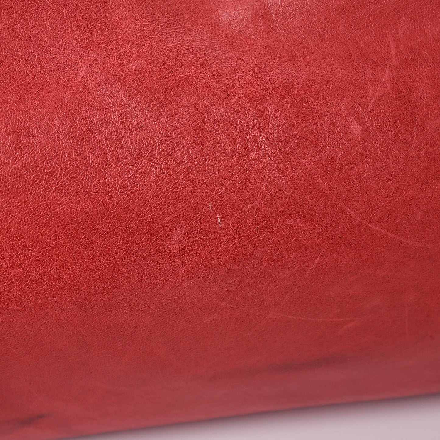 Calfskin Whipstitch Baguette Red