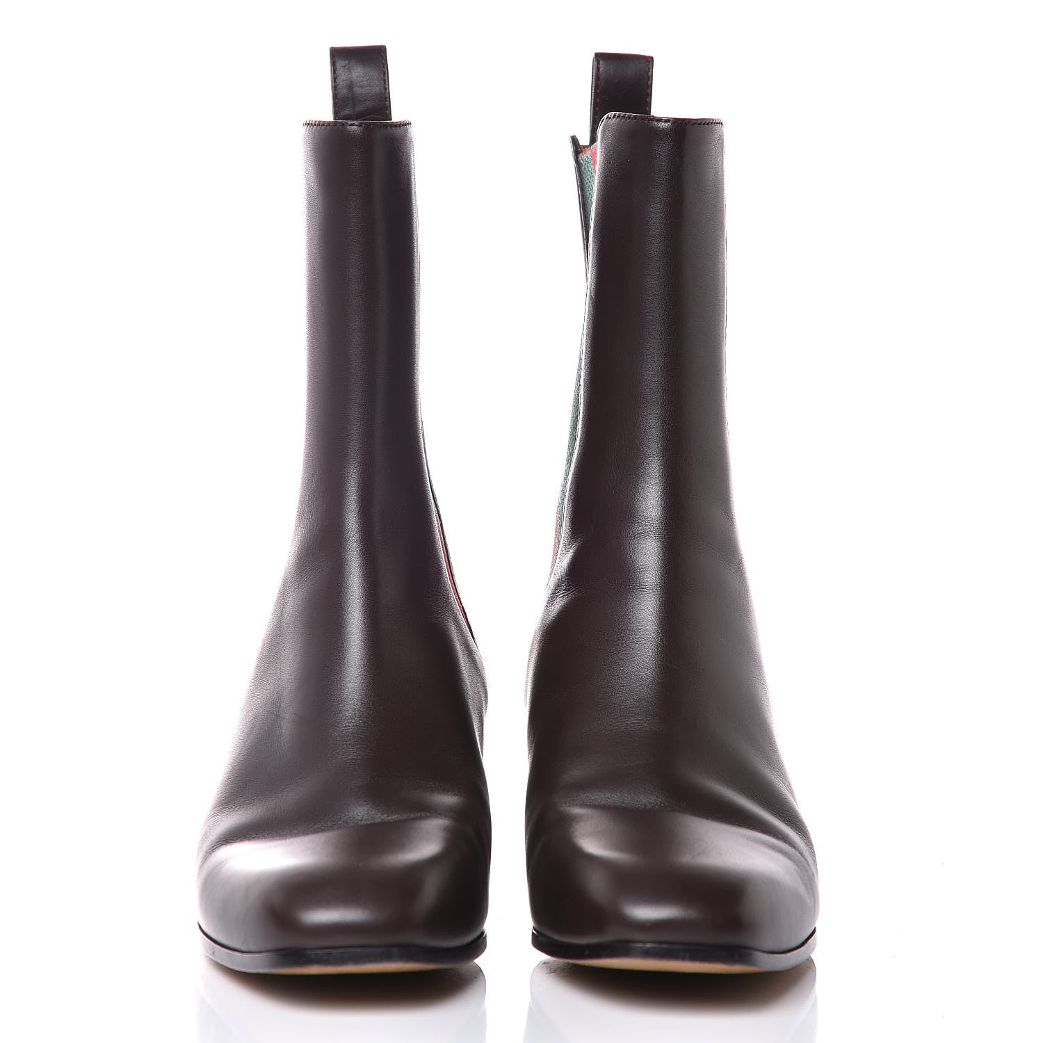 Gucci Calfskin Web Karen Ankle Boots 37 Black 2 of 13