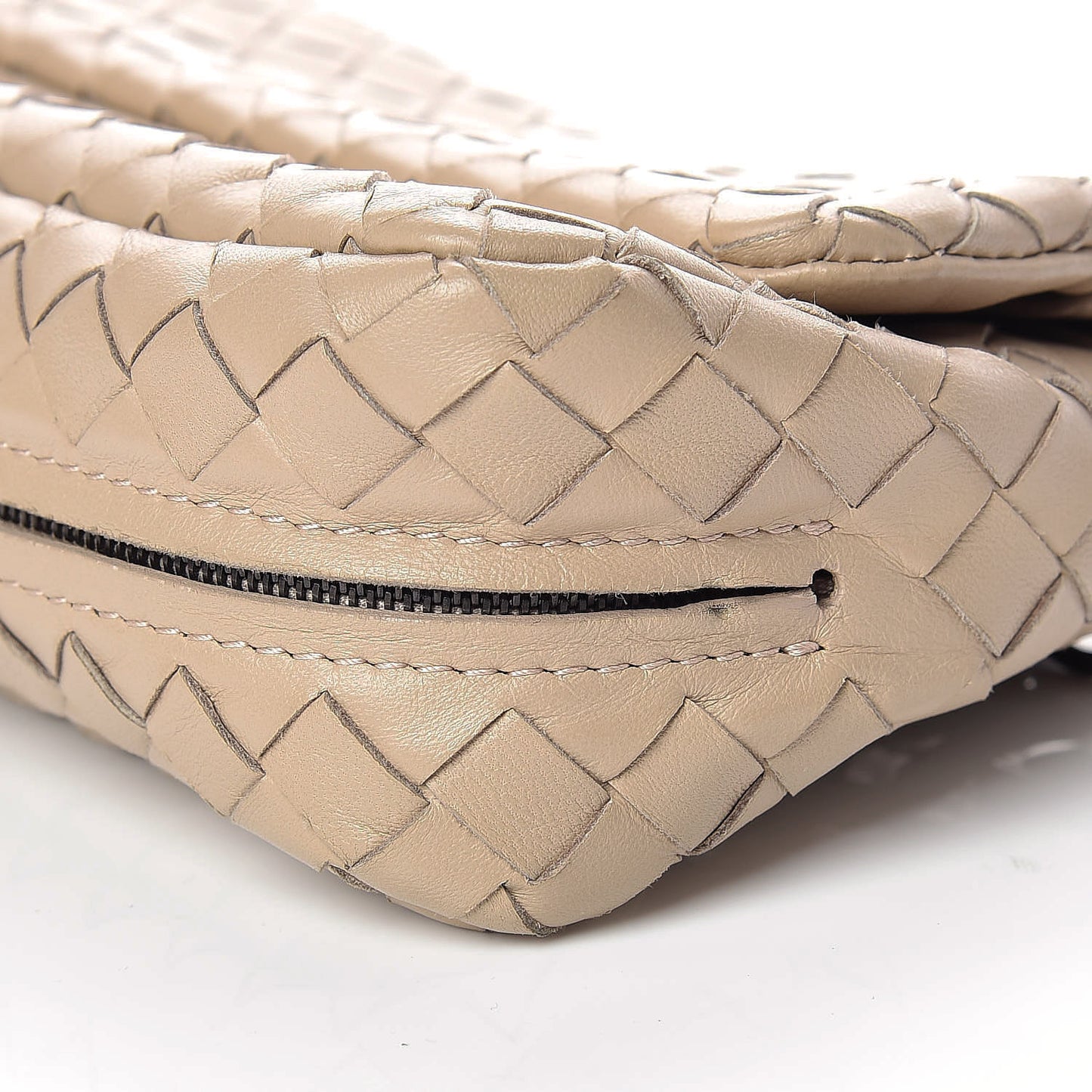 Nappa Intrecciato Small Chain Crossbody Maple