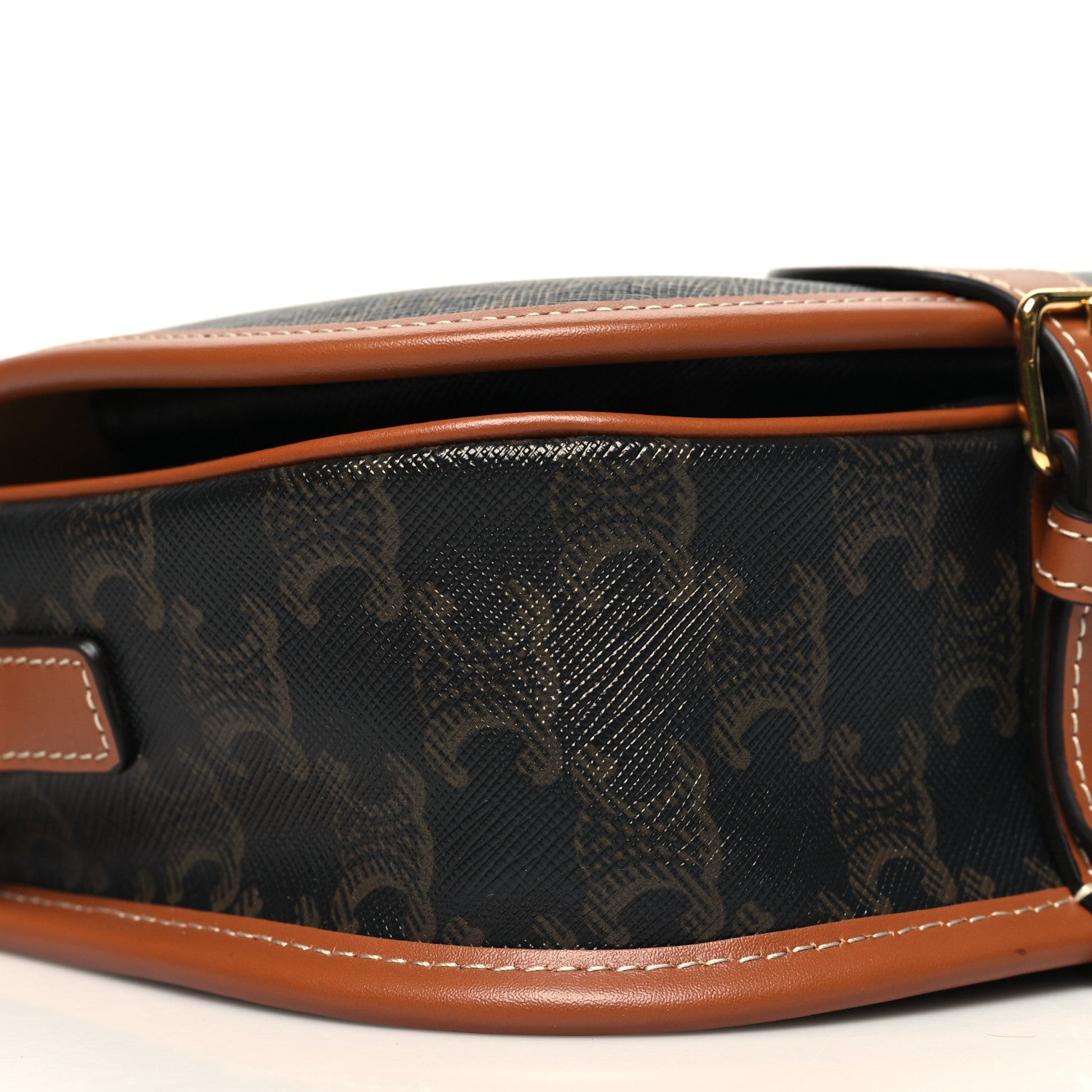 Celine Triomphe Canvas Medium Folco Bag Tan 8 of 9