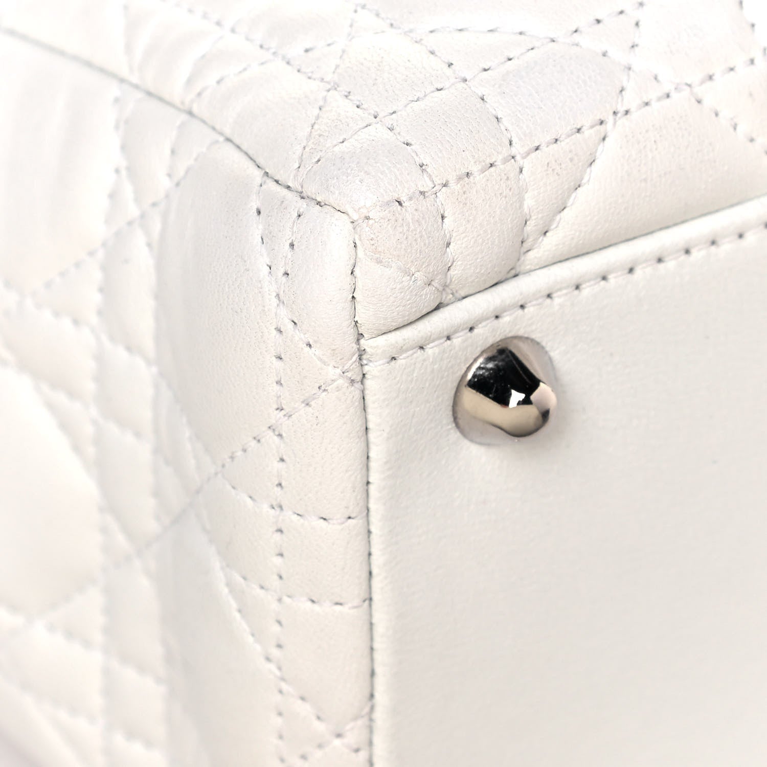 Christian Dior Lambskin Cannage Large Lady Dior White 10 of 13