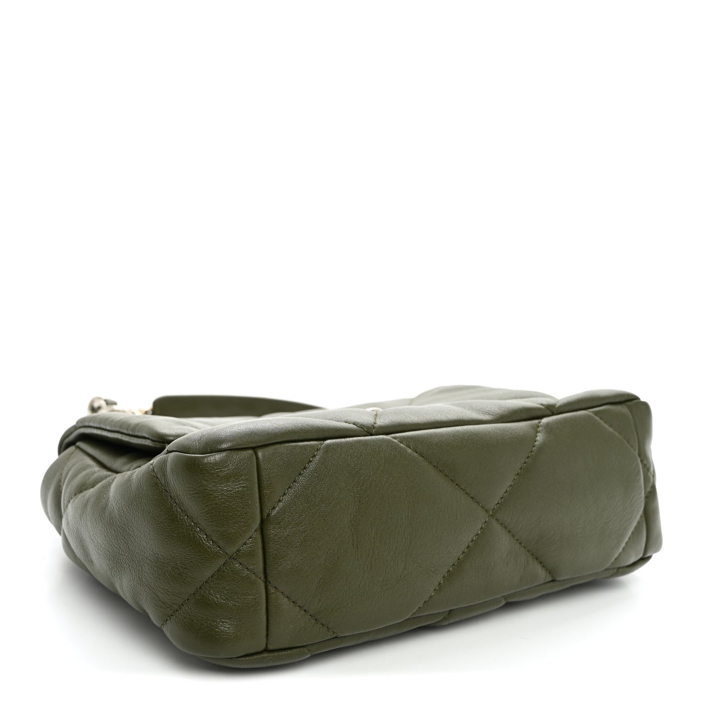 Lambskin Quilted Medium Chanel 19 Flap Khaki