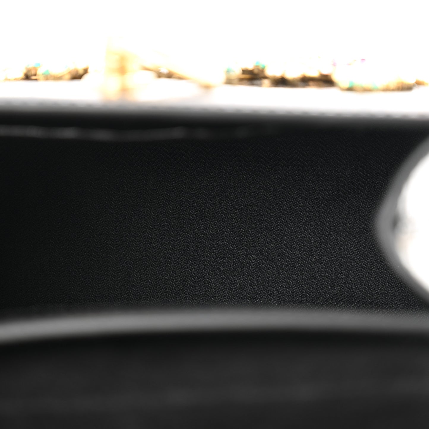 Calfskin Crocodile Embossed Embellished Micro Seaton Black Multicolor