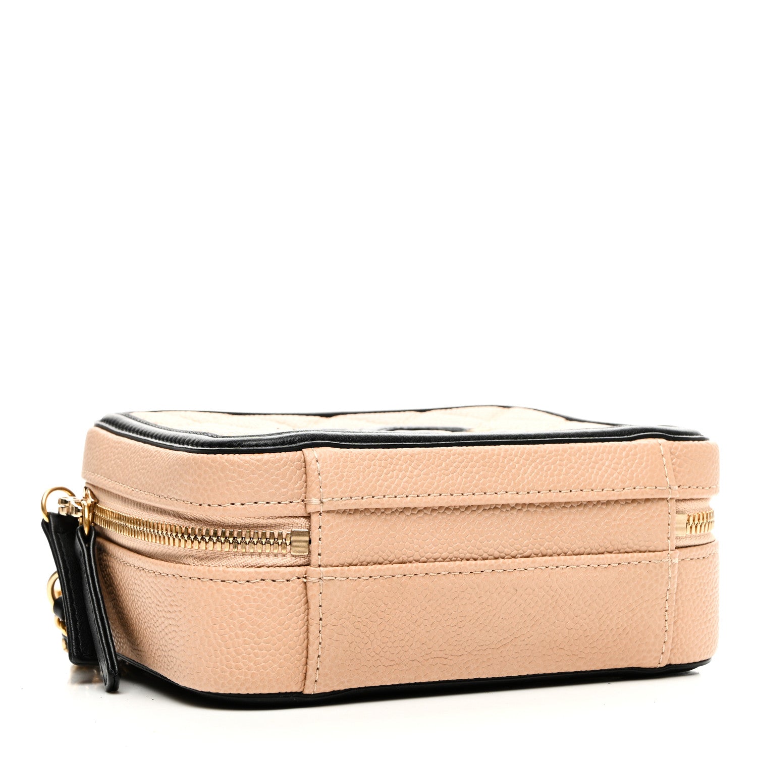 Chanel Caviar Quilted Small CC Filigree Vanity Case Beige Black 4 of 10