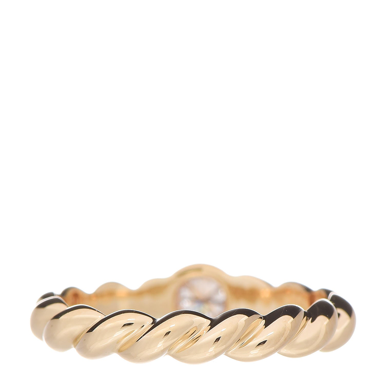 Tiffany 18K Yellow Gold Diamond Twist Solitaire Ring 46 3.75 4 of 5