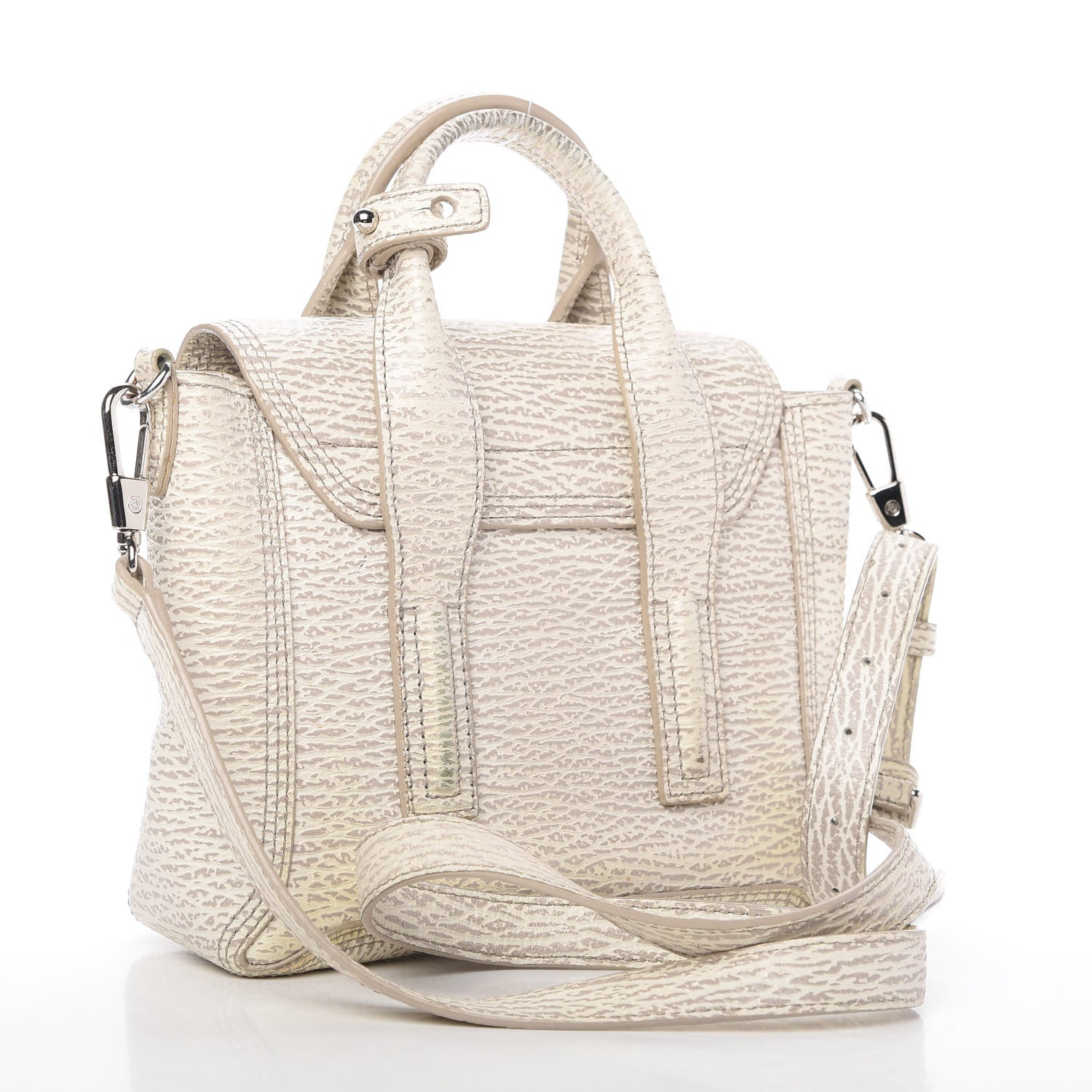 3.1 Phillip Lim Shark Embossed Textured Calfskin Mini Pashli Satchel Ivory Dove 3 of 8