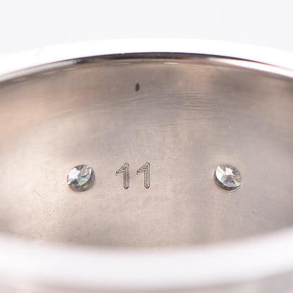 Gucci 18K White Gold Diamond 9mm Icon Band Ring 50 5.5 5 of 9
