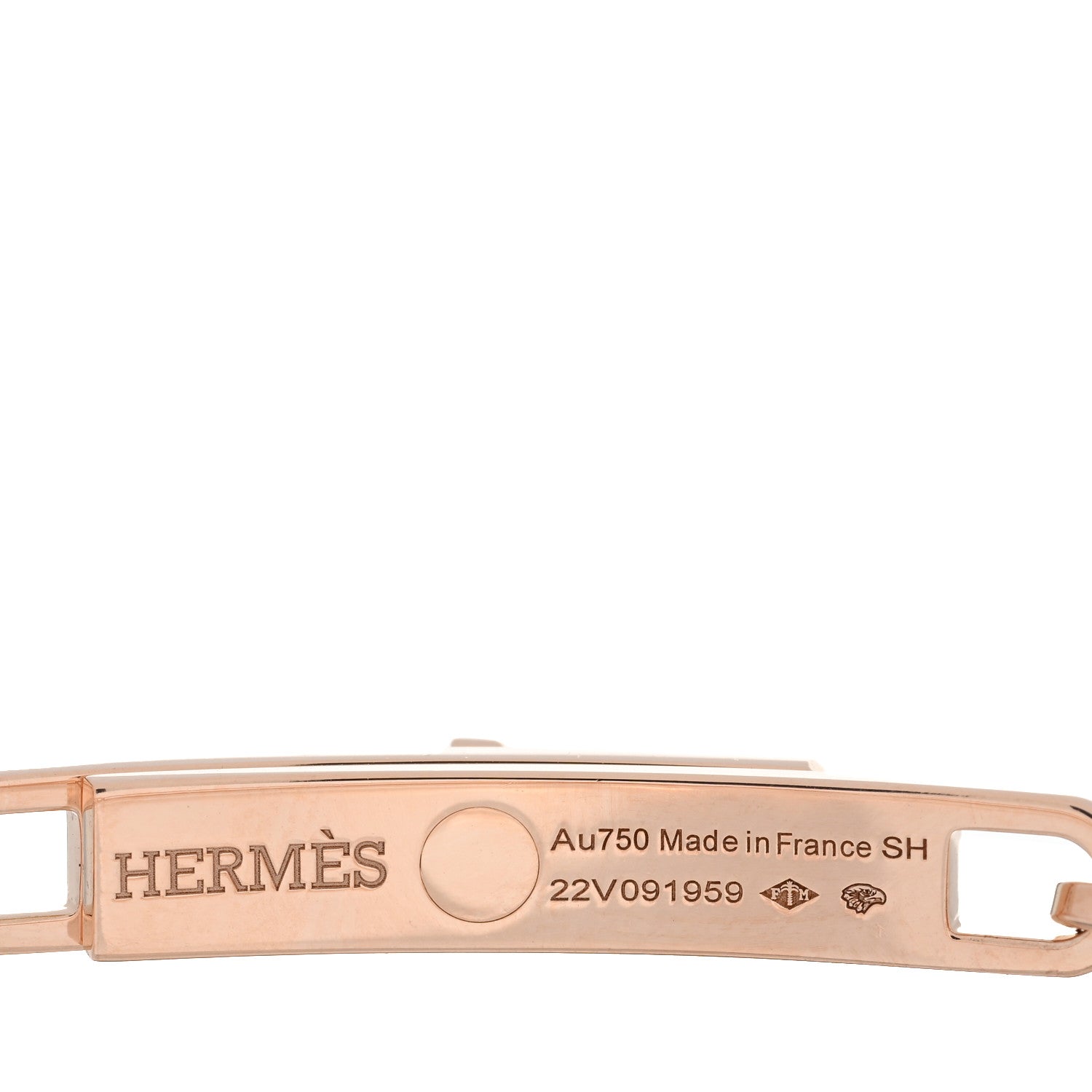 Hermes 18K Rose Gold Diamond Pave PM Kelly Chaine Bracelet SH 4 of 4