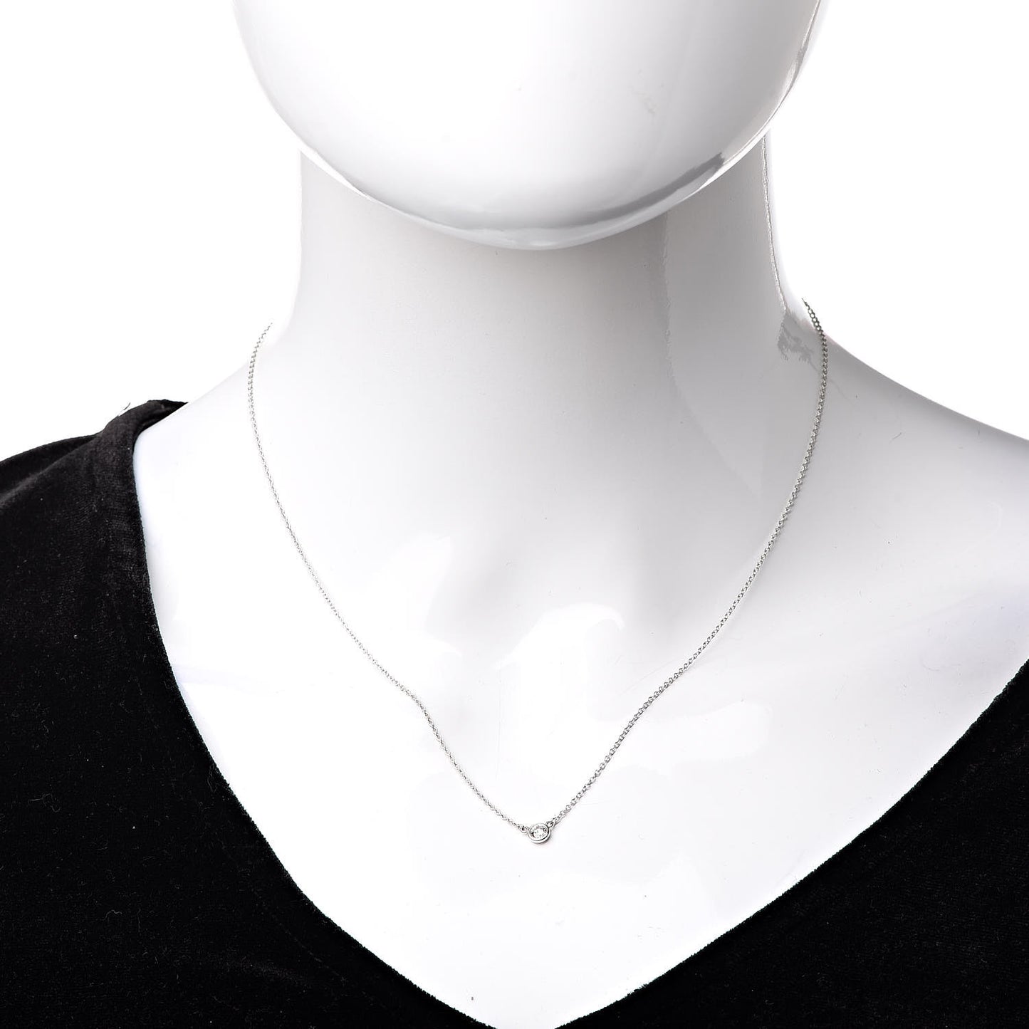 Platinum Diamond .14ct Elsa Peretti Diamonds by the Yard Pendant Necklace
