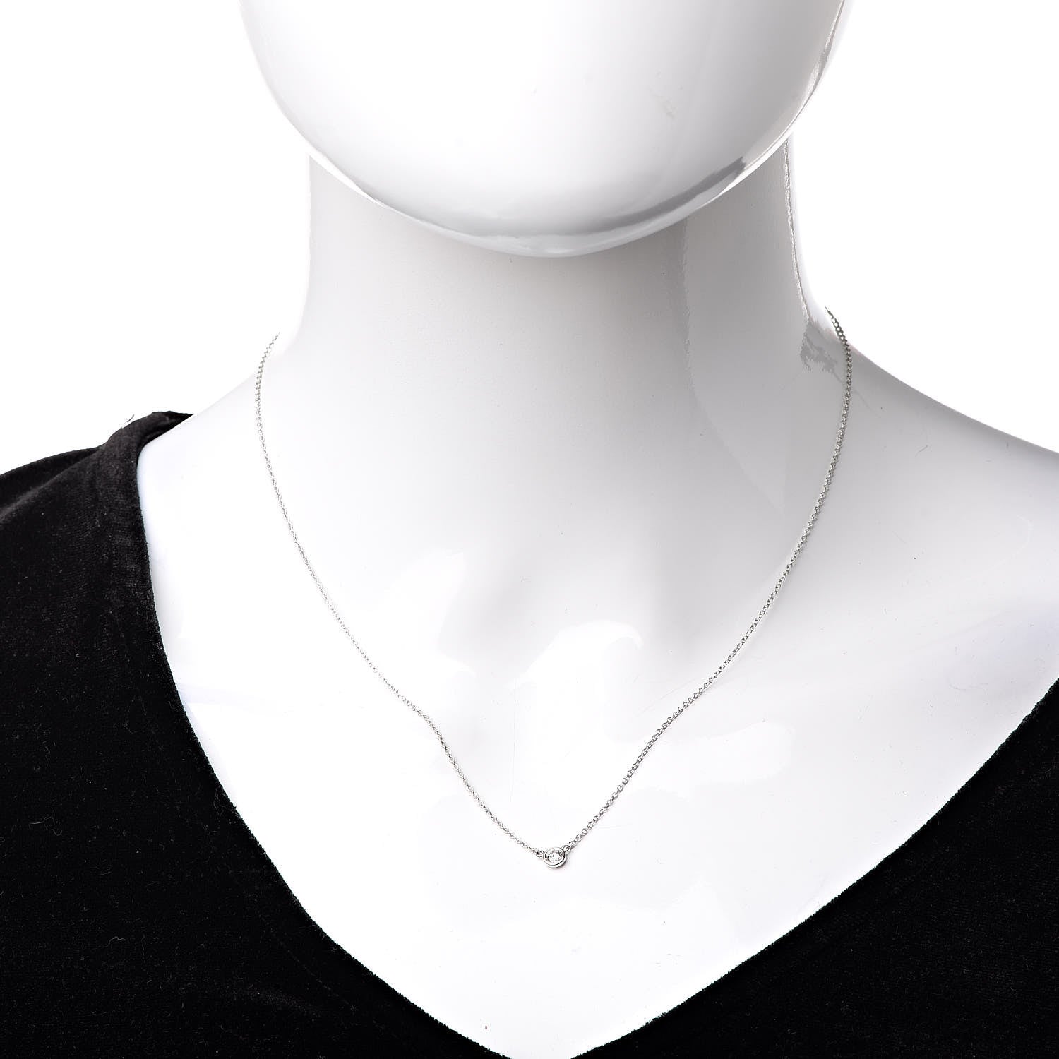 Tiffany Platinum Diamond .14ct Elsa Peretti Diamonds by the Yard Pendant Necklace 2 of 5