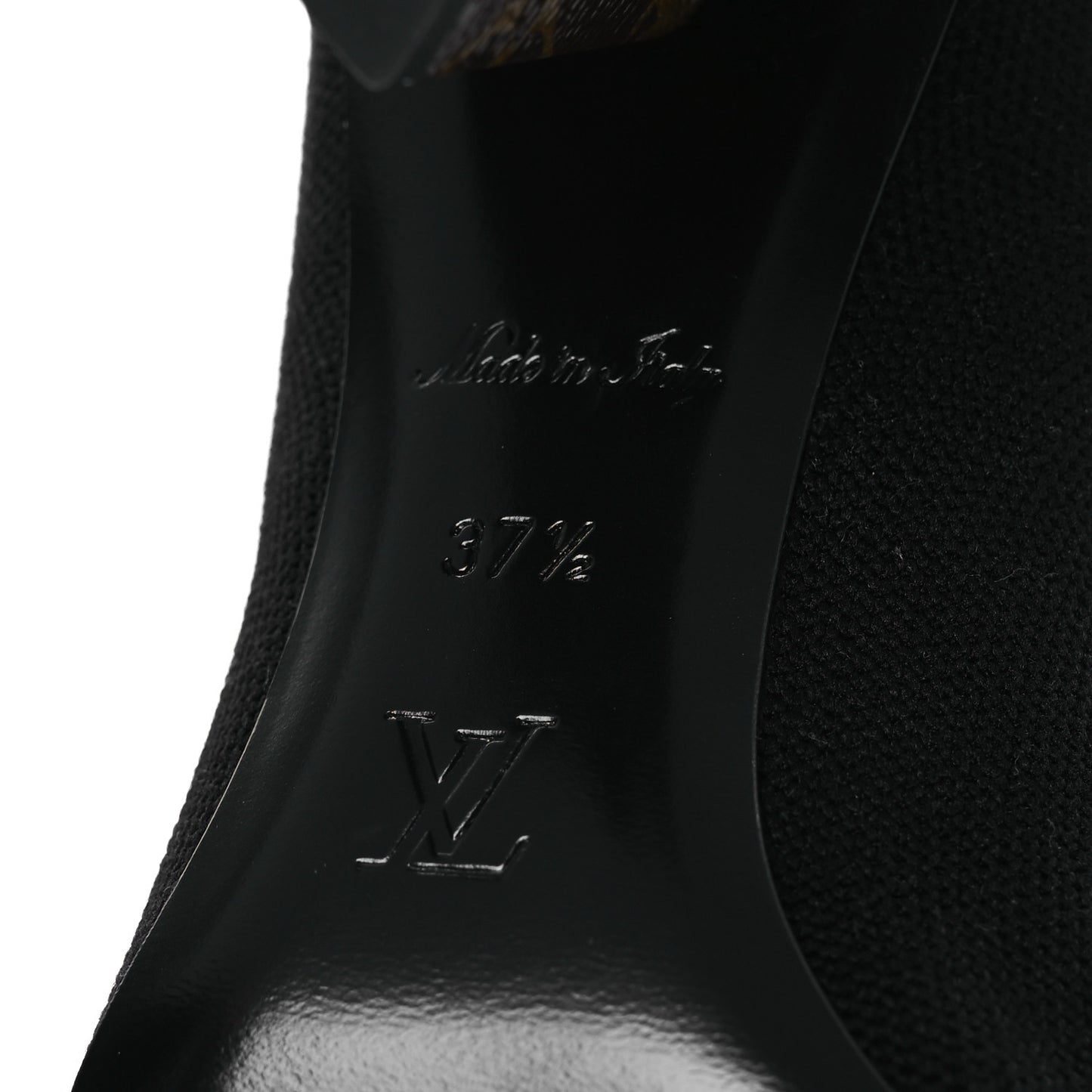 Monogram Stretch Fabric Silhouette Ankle Boots 37.5 Black