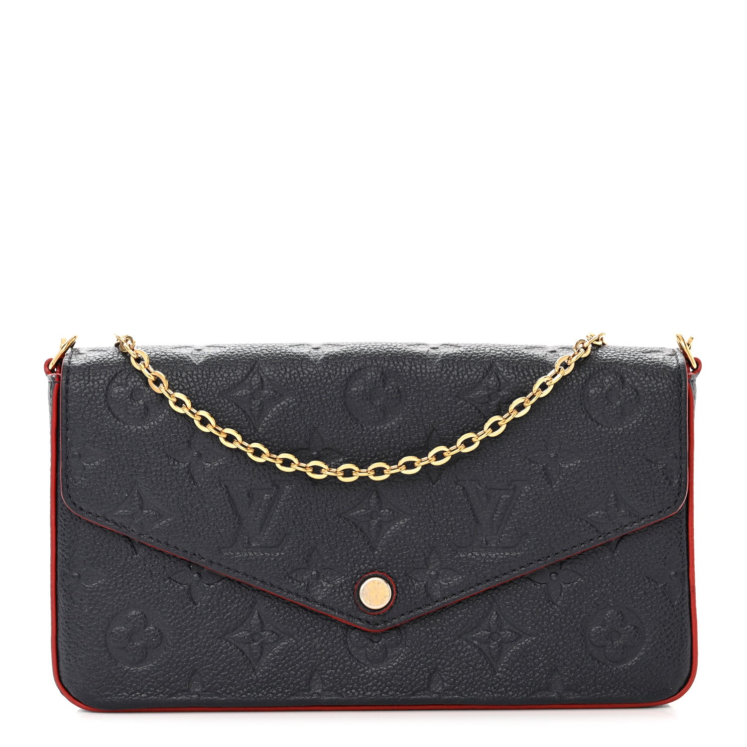 Louis Vuitton Empreinte Pochette Felicie Chain Wallet Marine Rouge 1 of 10