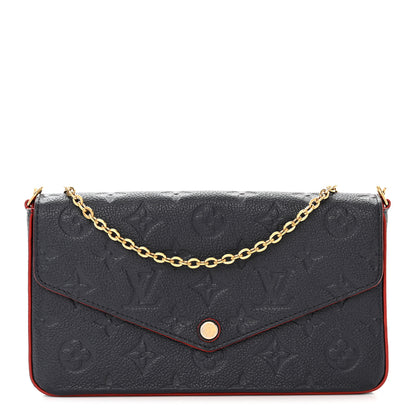 Louis Vuitton Empreinte Pochette Felicie Chain Wallet Marine Rouge 1 of 10