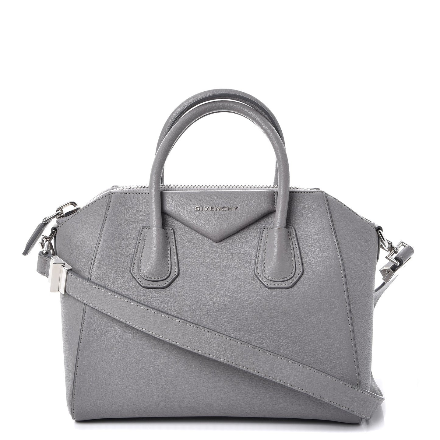 Sugar Goatskin Small Antigona Pearl Grey