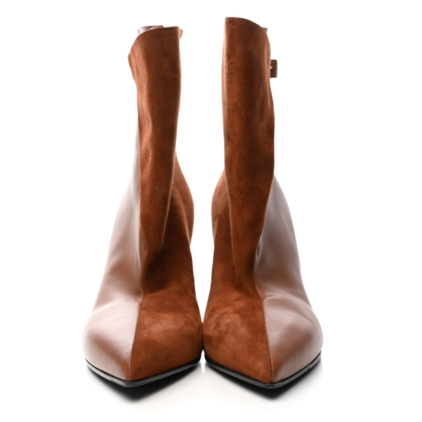 Suede Goatskin Calfskin Hanae 85 Ankle Boots 37.5 Gold