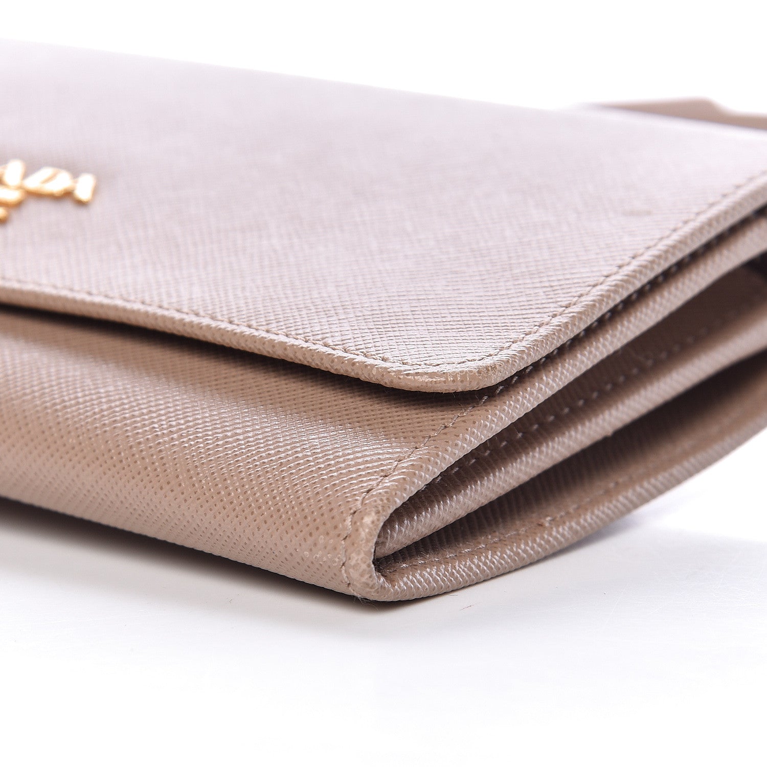 Prada Saffiano Metal Flap Wallet with Strap Cammeo 11 of 12