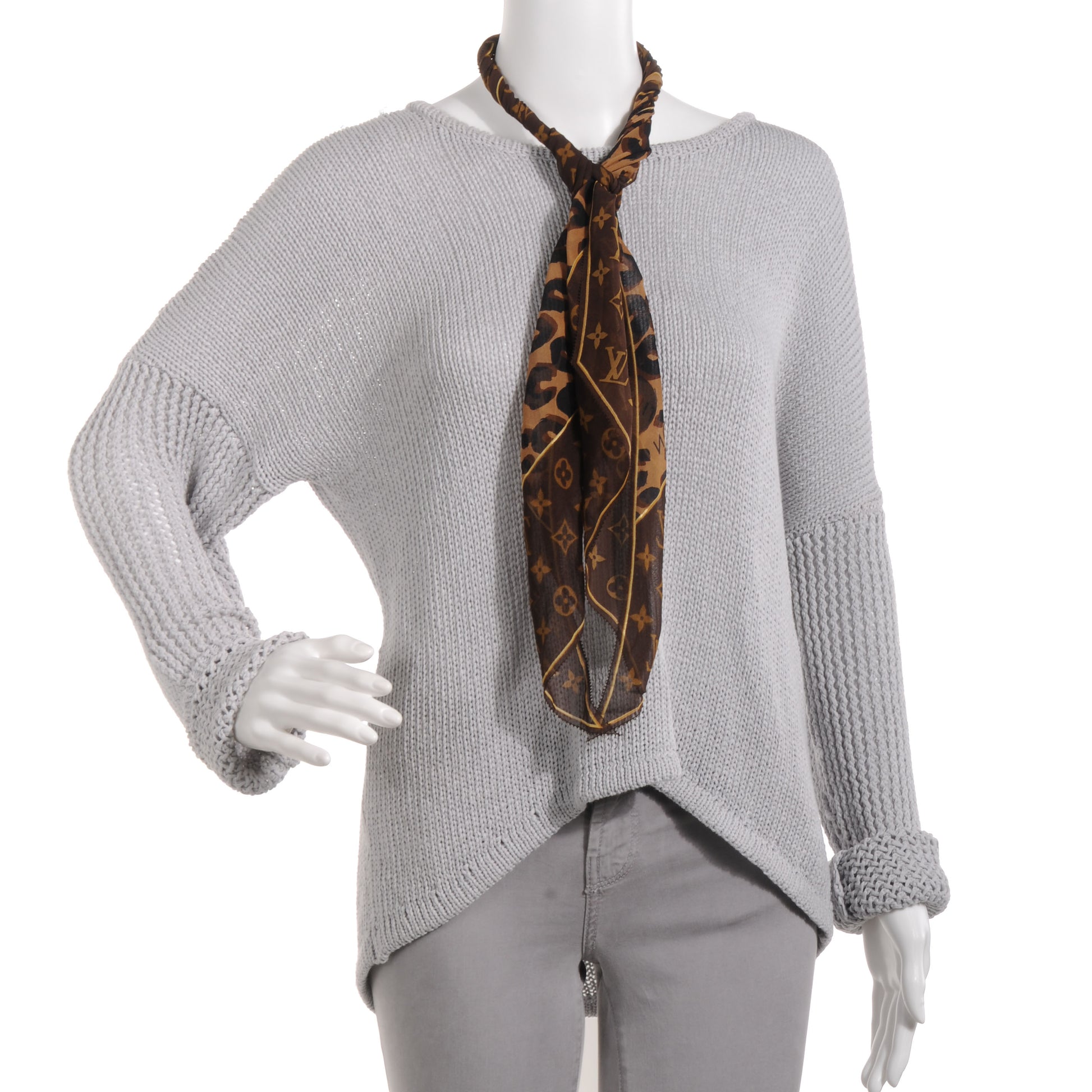 Louis Vuitton Silk Leopard and Monogram Scarf 2 of 5