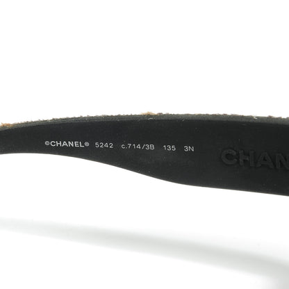 Chanel CC Tortoise Tweed Sunglasses 5242 4 of 5