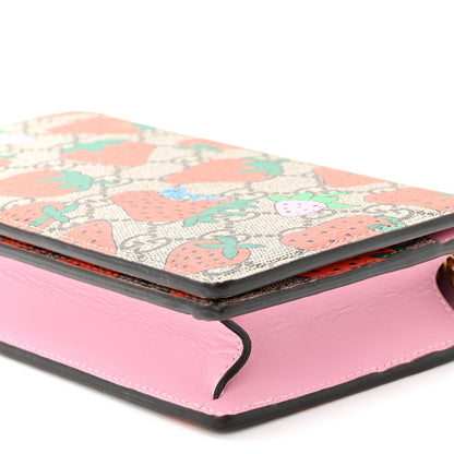Gucci GG Supreme Monogram Strawberry Chain Wallet 9 of 10