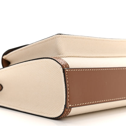 Burberry Canvas Smooth Calfskin Two Tone Mini Pocket Bag Natural Malt Brown 9 of 10