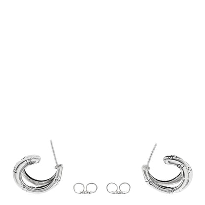 John Hardy Sterling Silver Bamboo J-Hoop Earrings 3 of 4